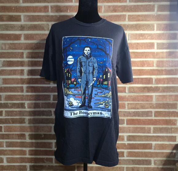 Halloween Other - Halloween Michael Myers The Boogeyman Tarot Card Black T-Shirt Horror Movie Sz M